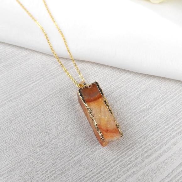 Natalya Orange Pendant Necklace - Picture 2 of 7